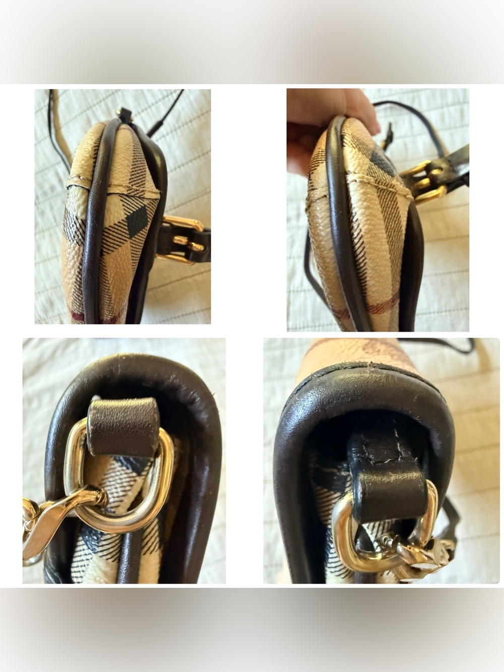 Burberry Haymarket Check canvas and leather crossbody bag - Picture 12 of 13